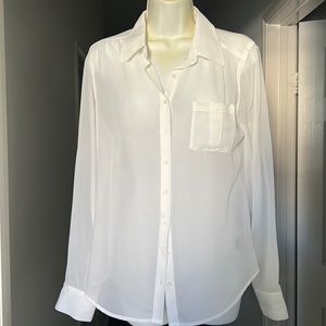 Guess 100% polyester sheer white blouse.